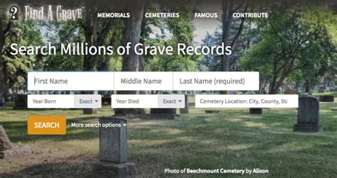 find a grave official site nh